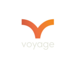 Media Voyage Logo - an orange cursed shape V with the word Voyage under image
